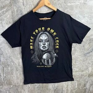 make your own luck never rely on Chance black graphic tee Size L #skater #goth